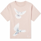 3.Paradis Women's Freedom Doves Cropped T-Shirt in Pink