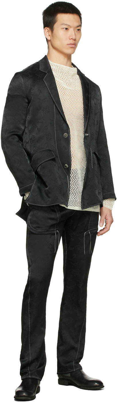 Sulvam Black Stitch Two-Button Blazer