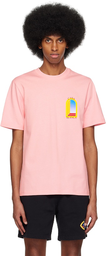 Photo: Casablanca Pink L'Arche De Jour T-Shirt