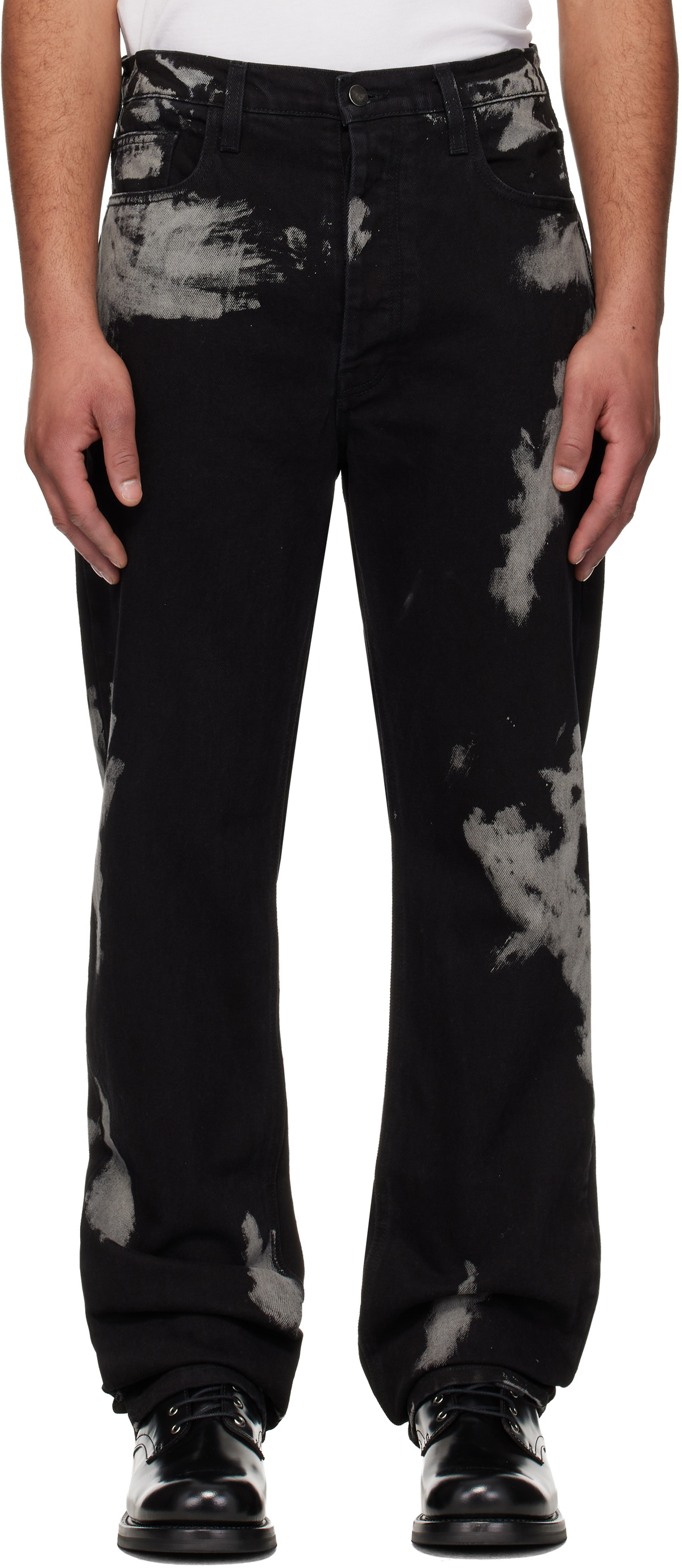 ALEXANDER DIGENOVA Black Straight Leg Duct Tape Jeans Alexander