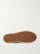 Zegna - Triple Stitch™ Leather-Trimmed Suede Slip-On Sneakers - Blue