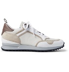 Dunhill - Radial Runner Leather and Suede-Trimmed Mesh Sneakers - Men - Off-white