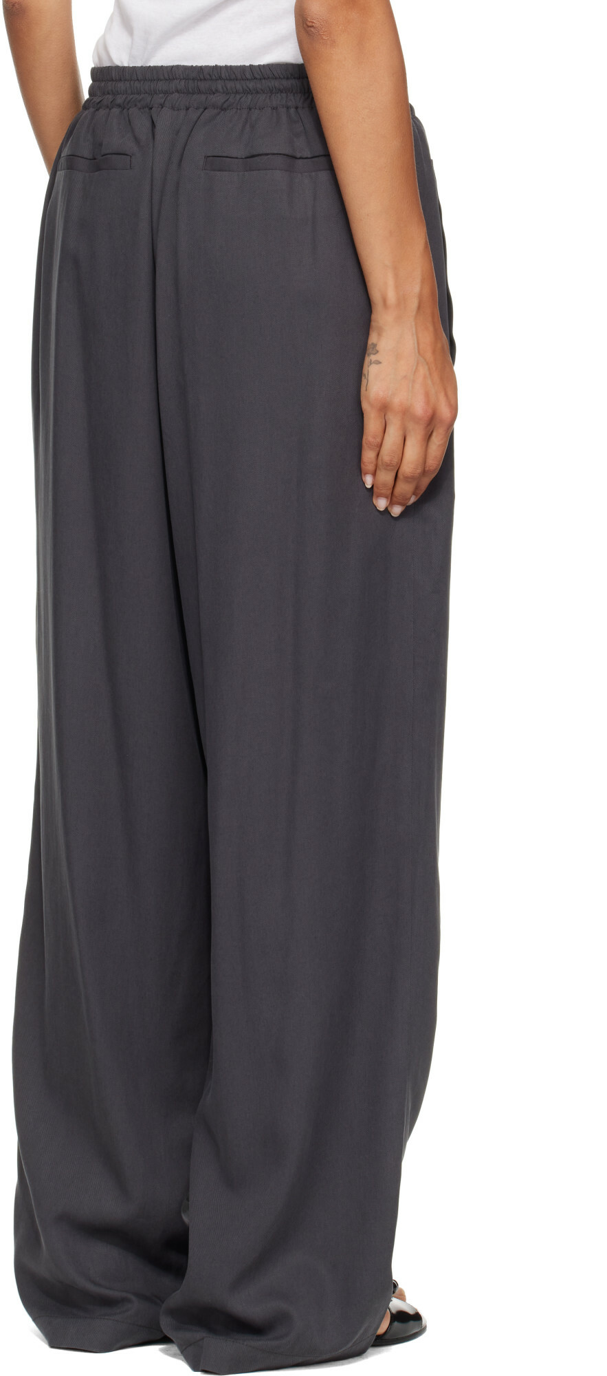 LE17SEPTEMBRE Gray Silky Drawstring Trousers