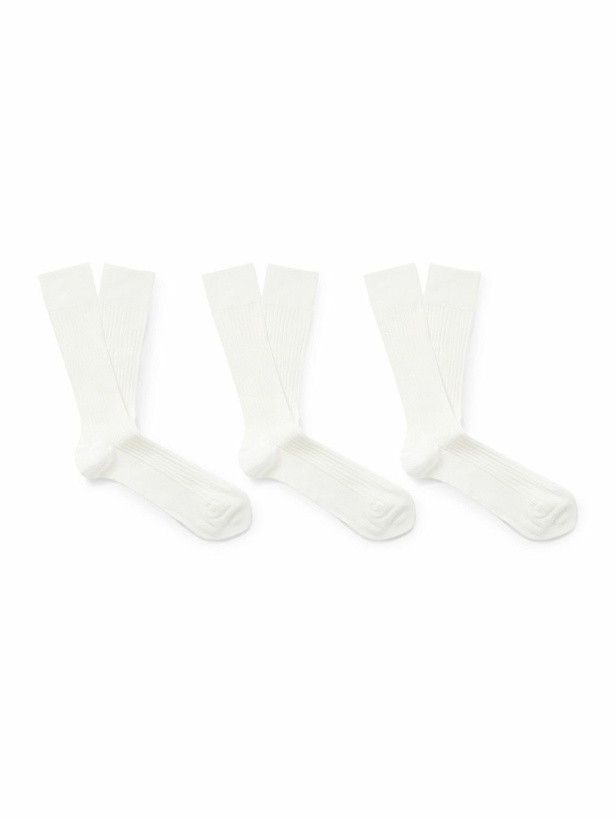 Photo: NN07 - Three-Pack Ribbed Cotton-Blend Socks
