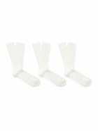 NN07 - Three-Pack Ribbed Cotton-Blend Socks
