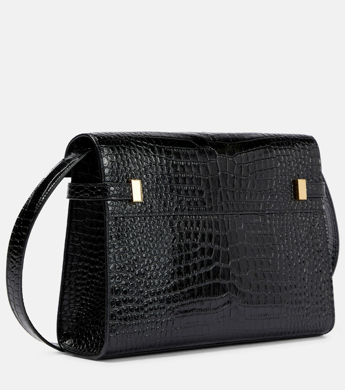 【関税・送料込み】SAINT LAURENT BLACK LEATHER SHOULDER BAG SAINT LAURENT Flat Mini $1600 Black Leather Shoulder Bag New