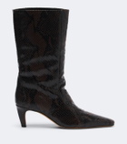 JUDE Cave snake-effect leather ankle boots