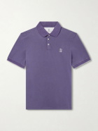 Brunello Cucinelli - Logo-Embroidered Cotton-Piqué Polo Shirt - Purple