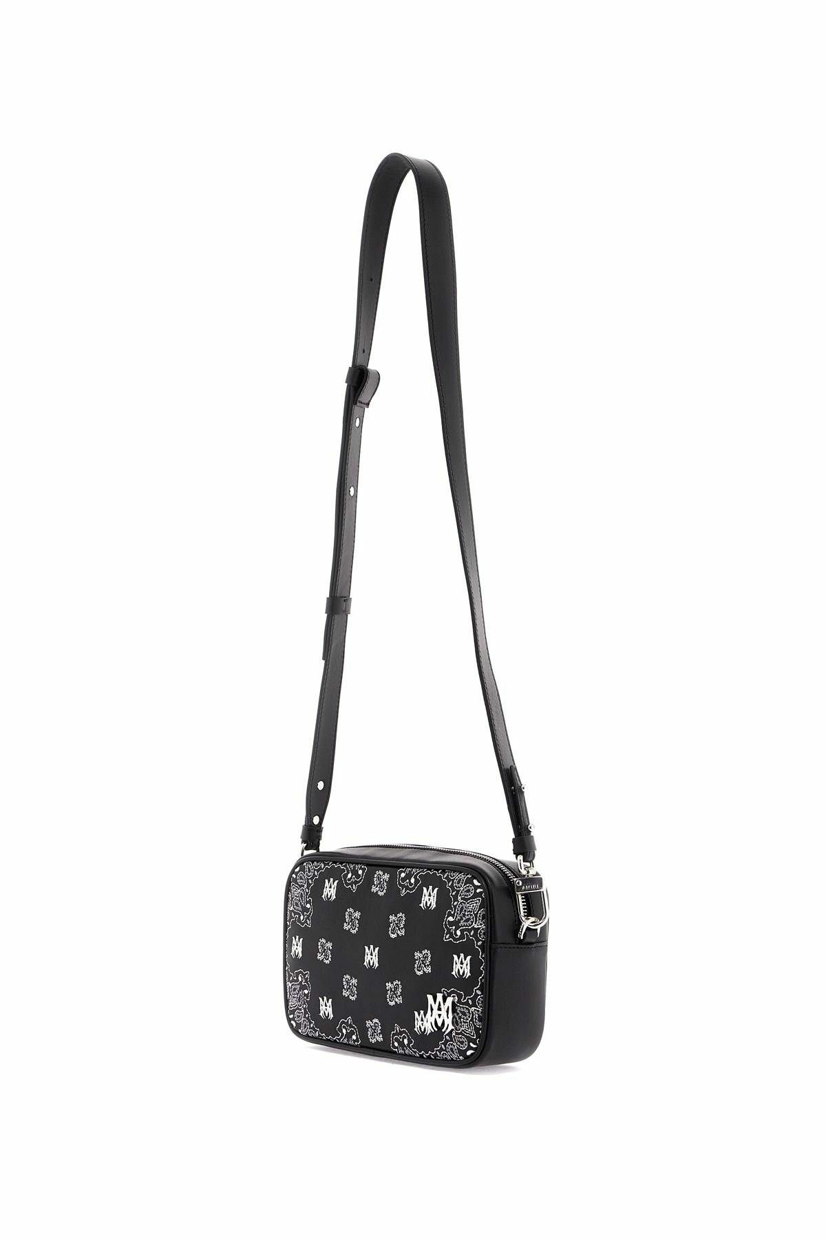 【AMIRI】Bandana刺繍カメラバッグ AMIRI Black Bandana MA-Embroidered Leather Camera Bag Amiri