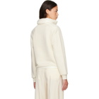 Moncler Off-White Zip Up Cotton Fleece Down Cardigan