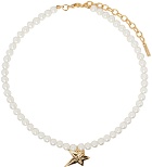 We11done Gold Pearl Choker Necklace