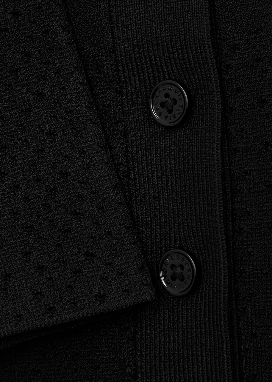 Victoria Beckham VB Body Black Stretch-knit Cardigan