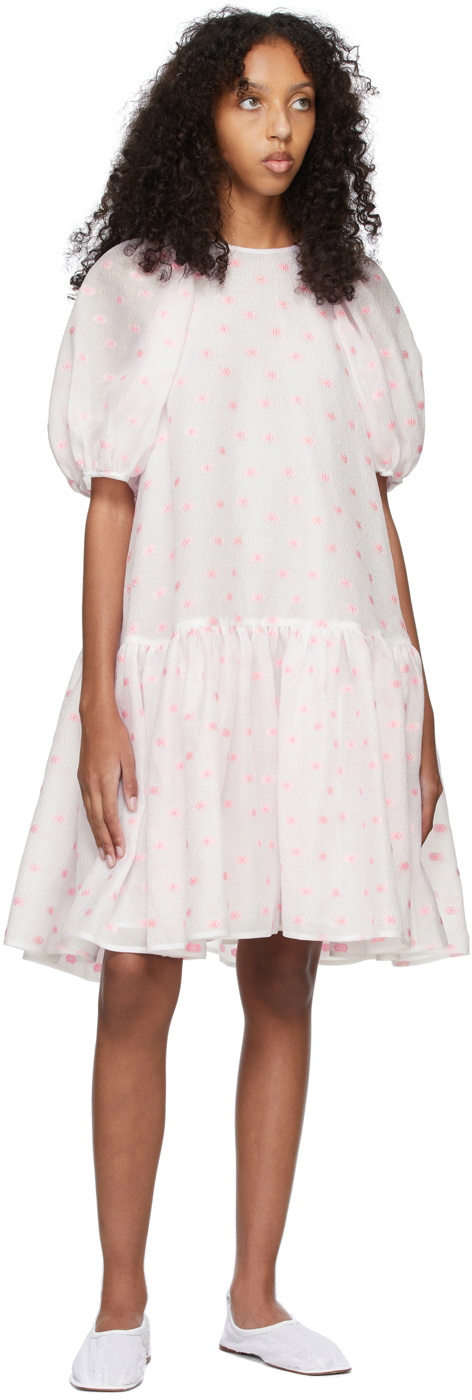 Cecilie Bahnsen White & Pink Daisy Alexa Dress Cecilie Bahnsen