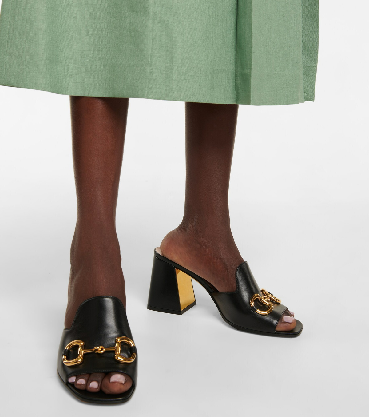 Gucci - Horsebit leather mules Gucci