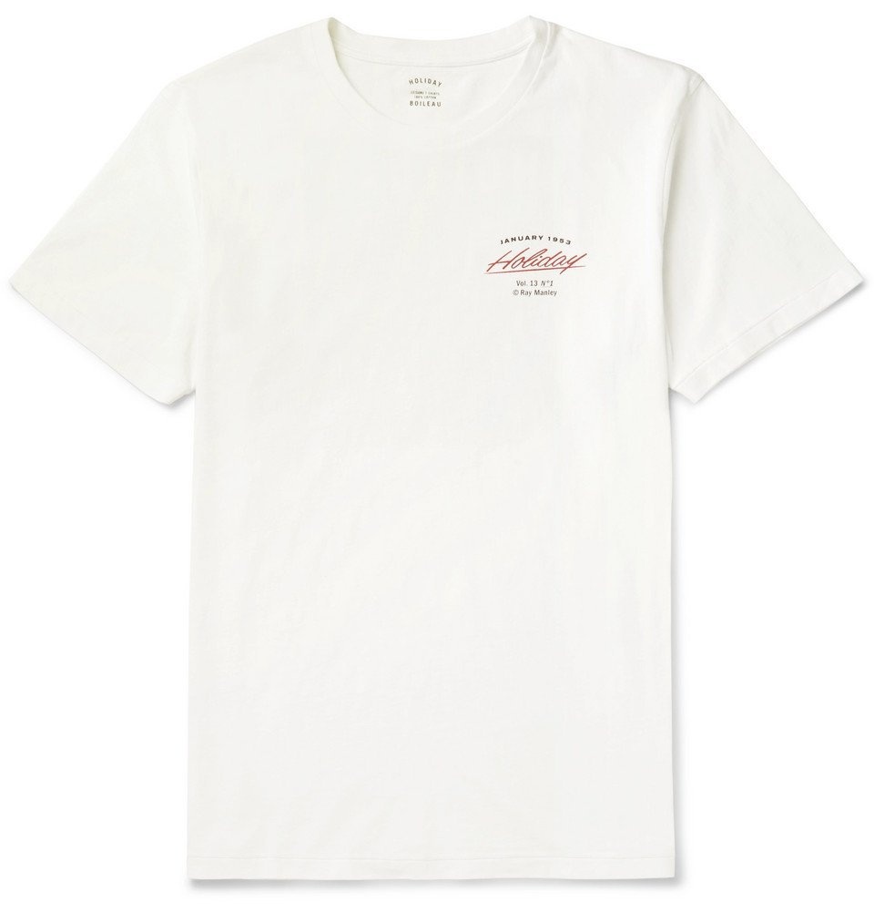 Holiday Boileau - Printed Cotton-Jersey T-Shirt - White Holiday Boileau