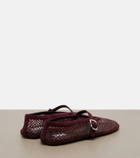 Alaïa Embellished fishnet ballet flats