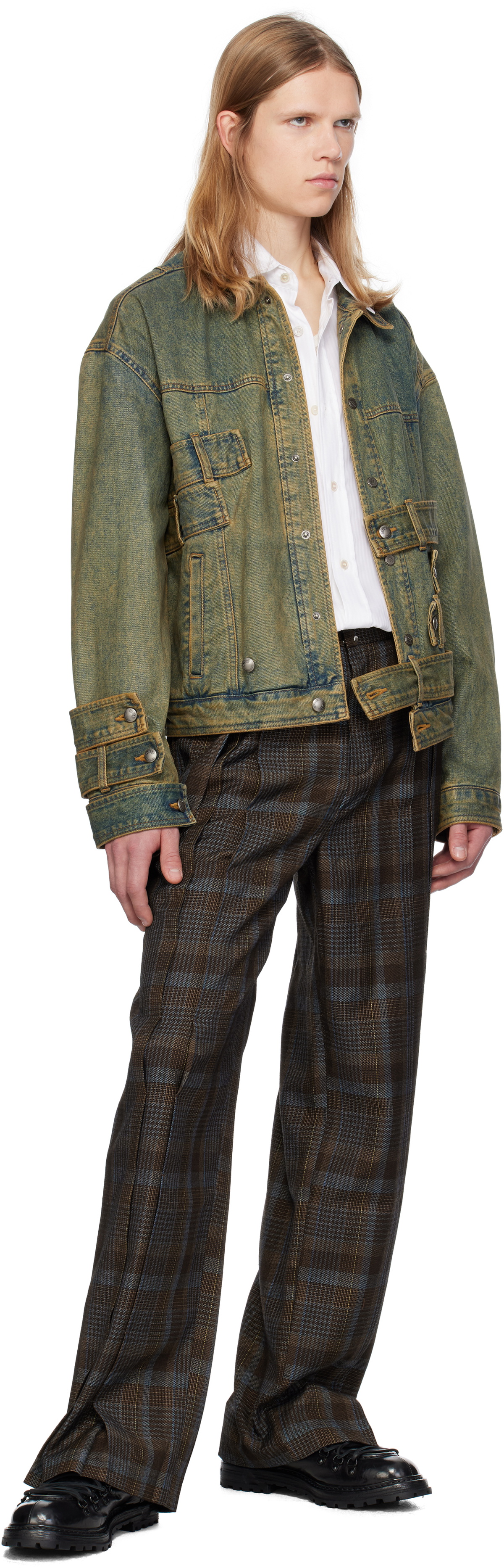 Andersson Bell Green Waistbands Denim Jacket