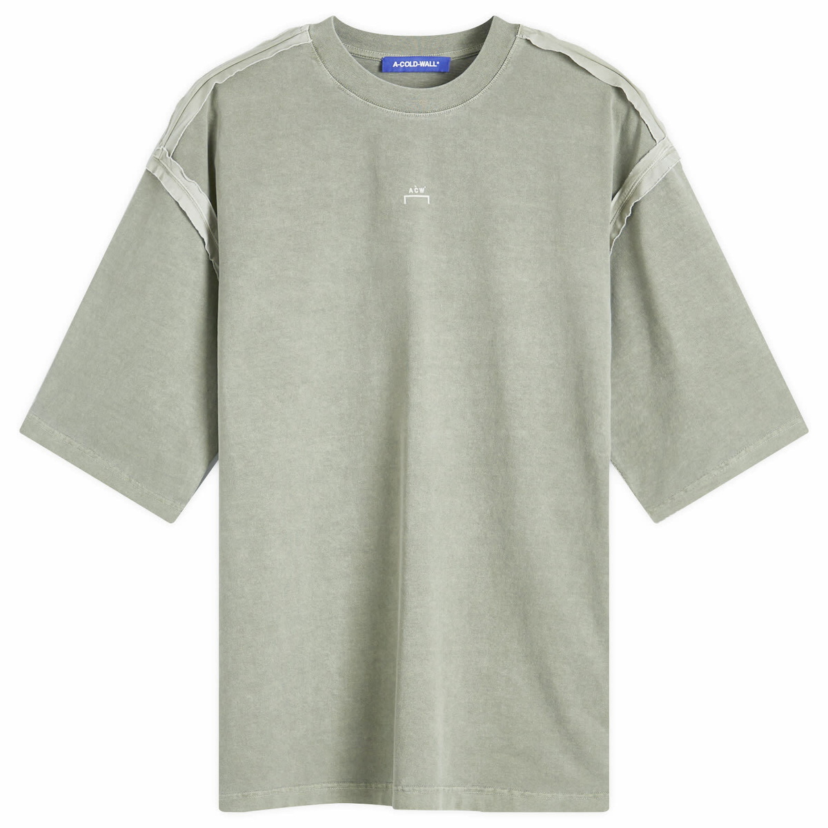 【A-COLD-WALL】GREY GREEN FACADE T-SHIRT A-COLD-WALL* Men's Facade Logo T-Shirt in Grey/Green A-Cold