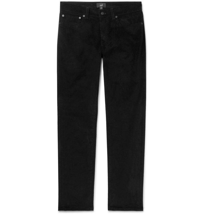Photo: Dunhill - Black Slim-Fit Stretch-Cotton Corduroy Trousers - Black