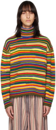 The Elder Statesman Multicolor Horizon Loom Turtleneck