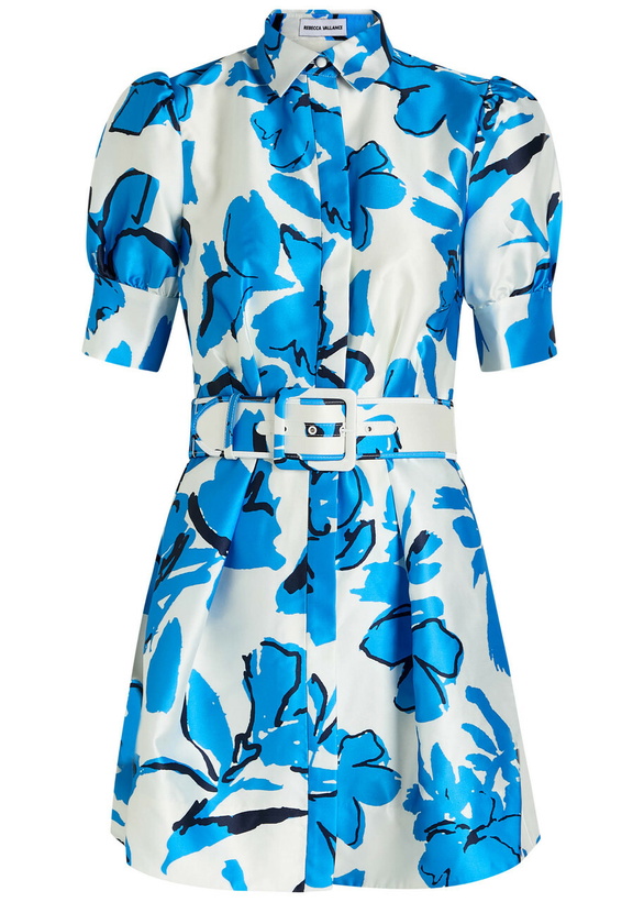 Photo: Rebecca Vallance Sapphira Printed Satin Mini Shirt Dress Print