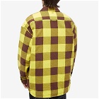 Acne Studios Men's Oriol Buffalo Check Padded Face Jacket in Yellow/Brown