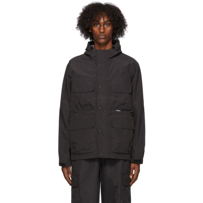 Stussy Black Solid Taped Seam Field Jacket