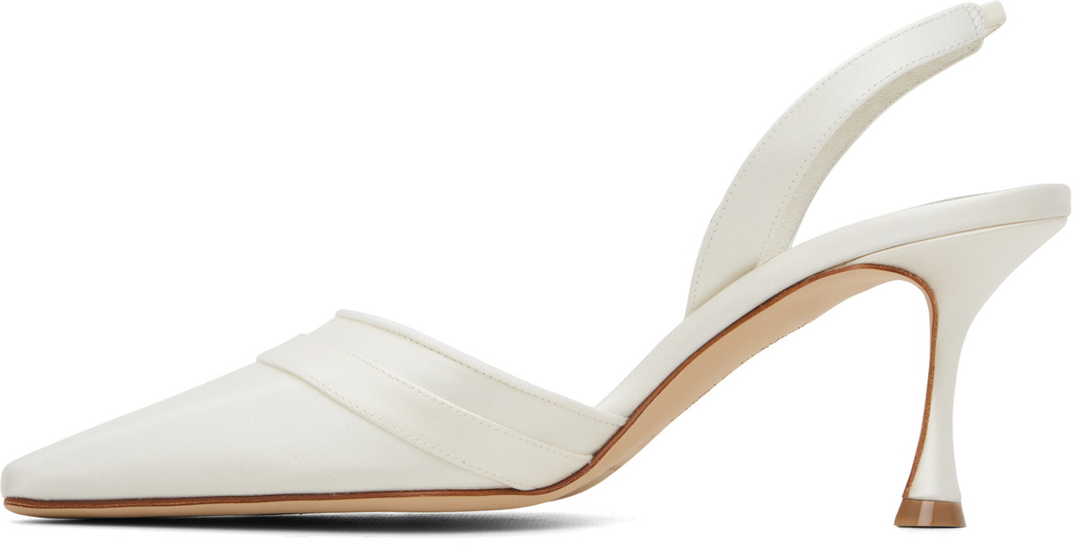 Manolo Blahnik White Zutoslipla Heels