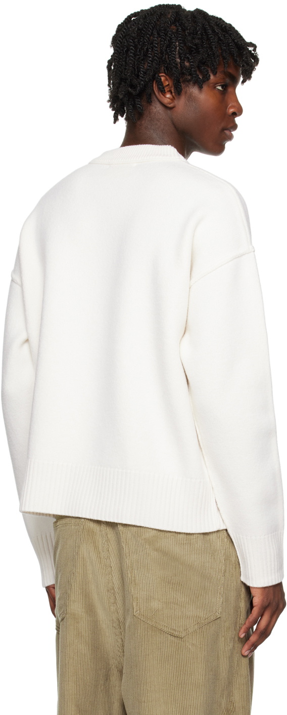 【関税込み】AMI Paris オフホワイト Ami de Coeur フーディ Off White/ Red Red Ami De Coeur Sweater | AMI PARIS