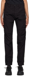 C.P. Company Black Garment-Dyed Trousers
