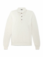 Kiton - Ribbed Cashmere Polo Shirt - White