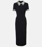 David Koma Embellished cady midi dress