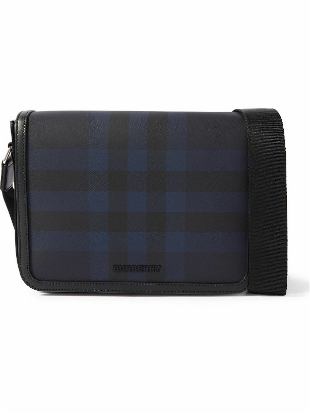Photo: Burberry - Logo-Embellished Leather-Trimmed Checked Coated-Canvas Messenger Bag