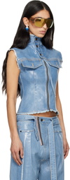 Ottolinger Blue Glazed Denim Zip Top