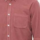 Portuguese Flannel Men's Cord Buton Down Corduroy Shirt in Bordeaux