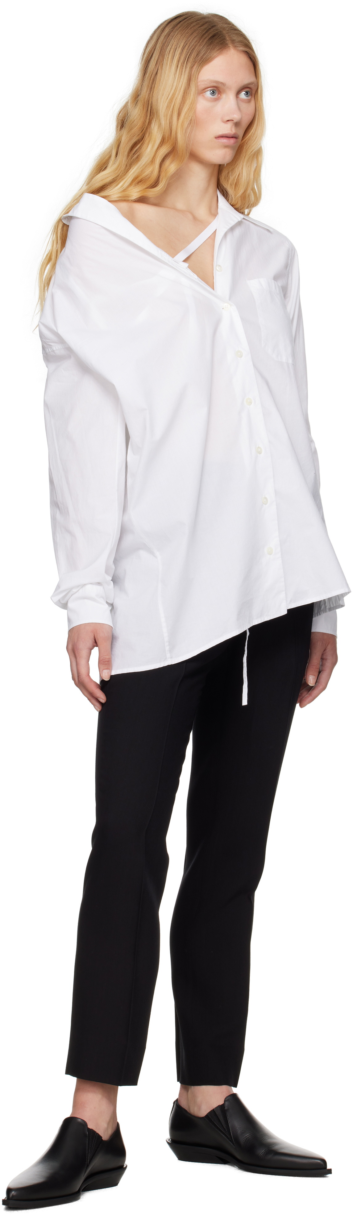 Ann Demeulemeester White Daria Drop Shoulder Shirt