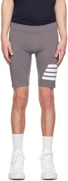 Thom Browne Gray 4-Bar Compression Shorts