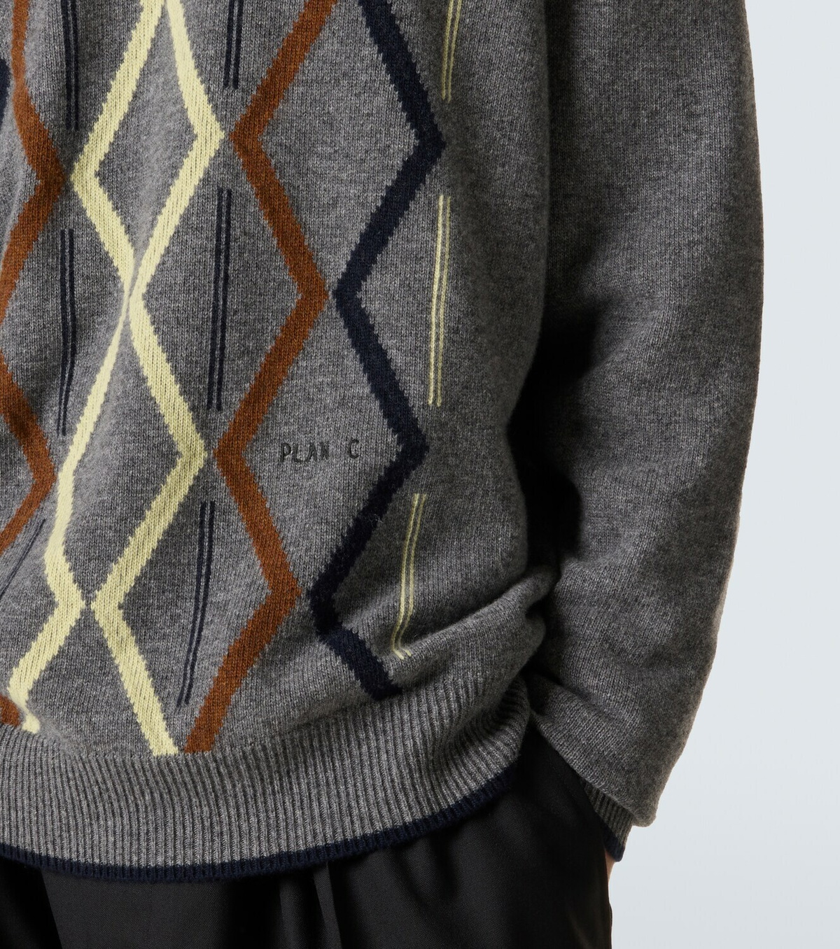 Plan C Intarsia wool and cashmere sweater