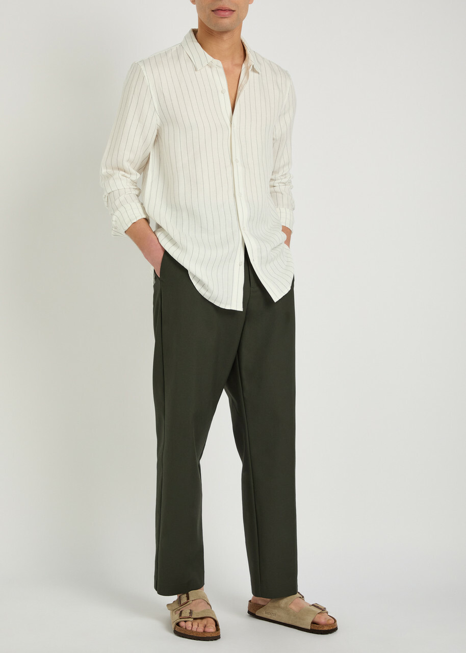 Paige Peters Striped Linen-blend Shirt Ecru