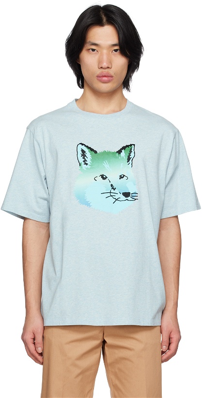 Photo: Maison Kitsuné Blue Vibrant Fox T-Shirt