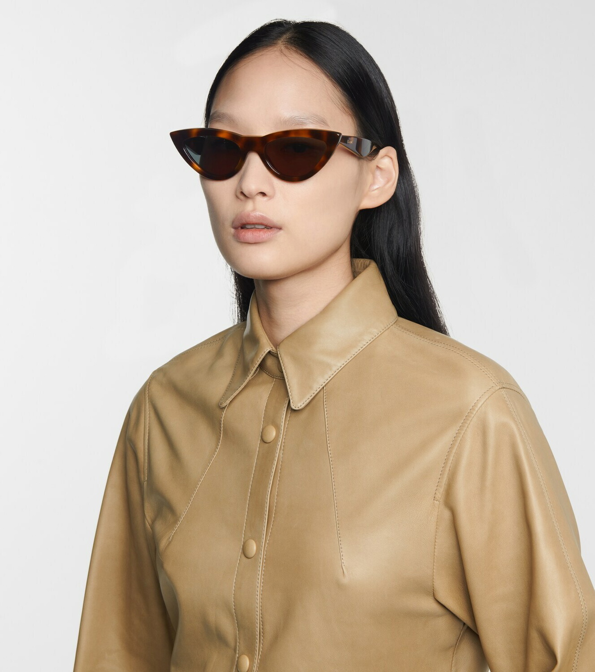 CELINE EYEWEAR Cat-eye tortoiseshell acetate sunglasses