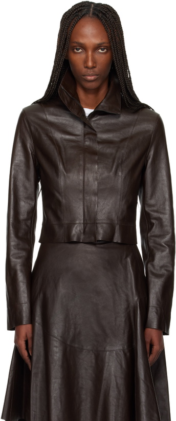 Photo: OUR LEGACY Brown Concealed Leather Jacket