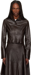 OUR LEGACY Brown Concealed Leather Jacket