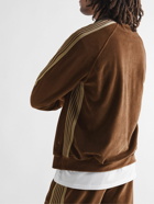 Needles - Webbing-Trimmed Cotton-Blend Velour Track Jacket - Brown