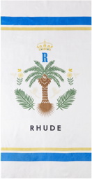 Rhude White Palm Crest Towel