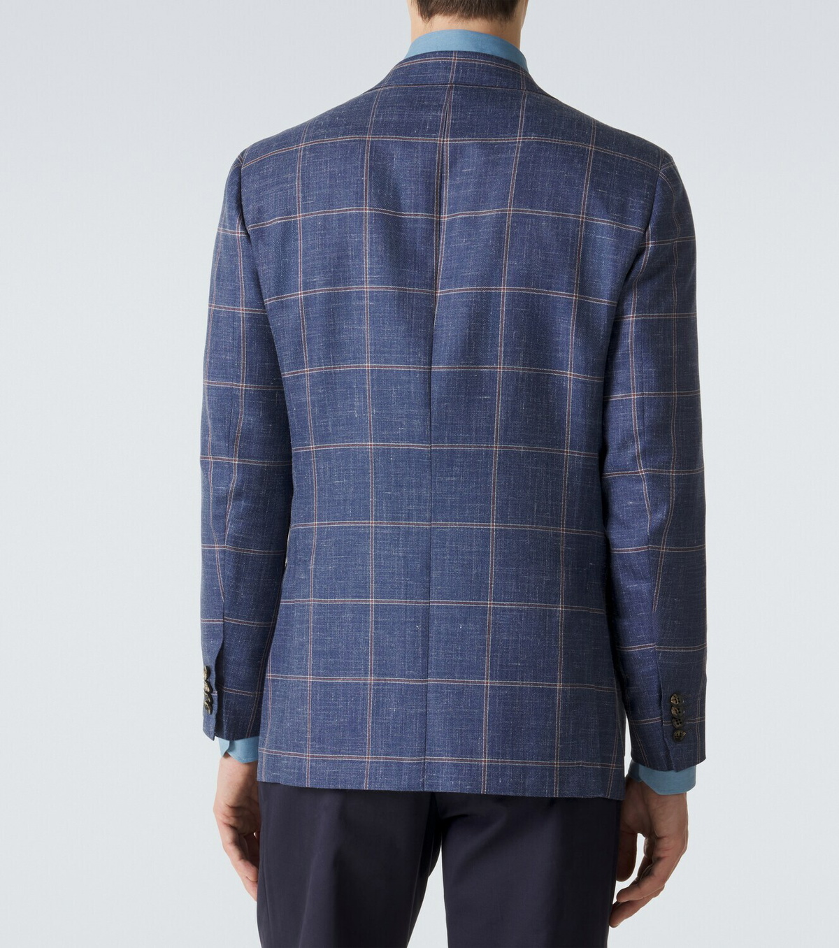 Kiton Checked cashmere, wool, silk, and linen blazer