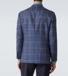 Kiton Checked cashmere, wool, silk, and linen blazer