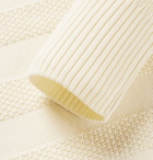 Incotex - Striped Textured-Cotton Sweater - Off-white