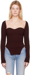 KHAITE Burgundy Maddy Long Sleeve T-Shirt