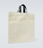 Jil Sander Leather-trimmed canvas tote bag
